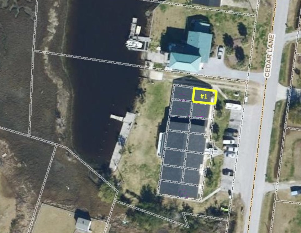 aerial of building from carteret county tax maps
