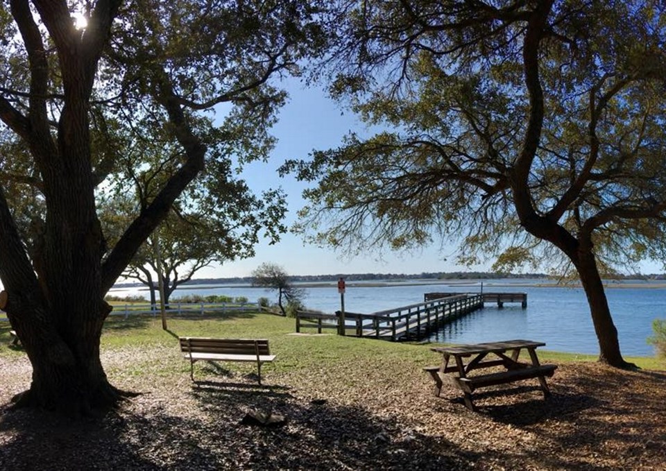 town park with dock on bogue sound located at end of anita forte dr