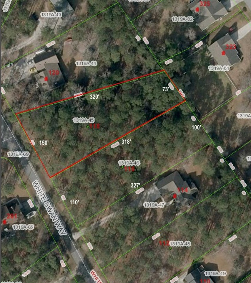 aerial map from cartert county over 3/4 acre lot