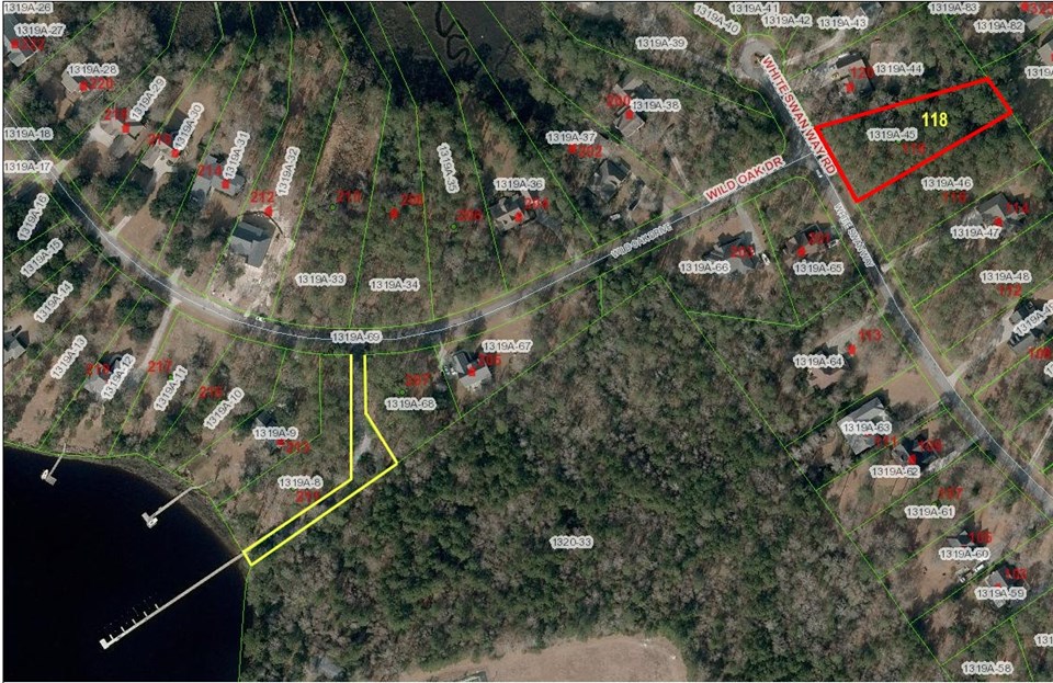 aerial map lot is very close to water access when you want it!