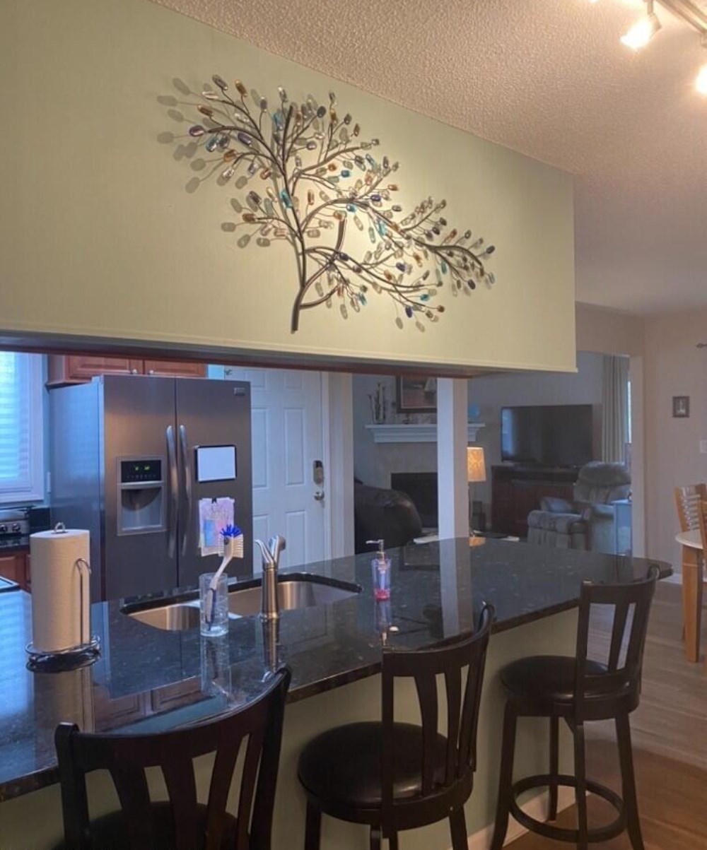 breakfast bar into kitchen